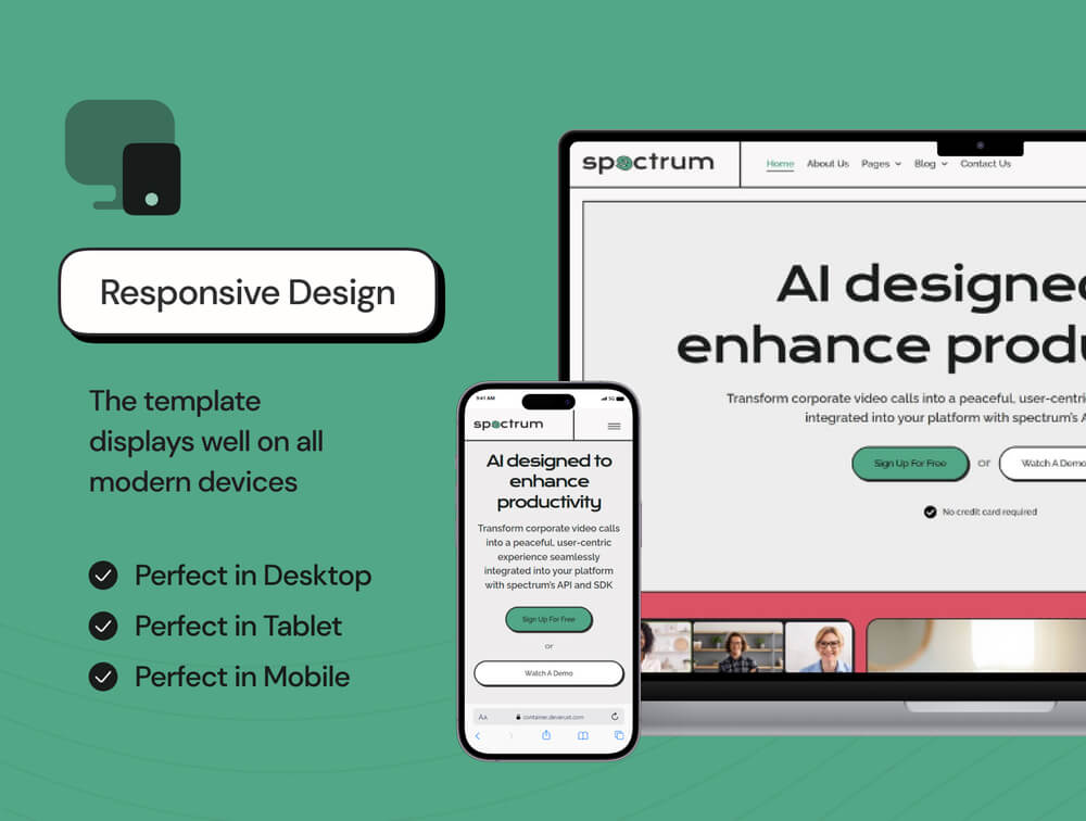 Spectrum - Online Meeting Saas Elementor Pro Template Kit